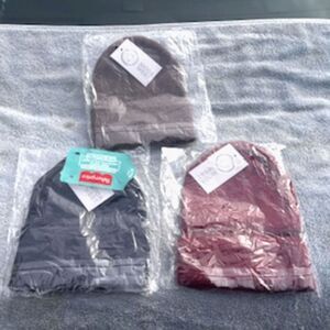 Knit "Toboggan Style" Winter Caps . {3} Hat Bundle